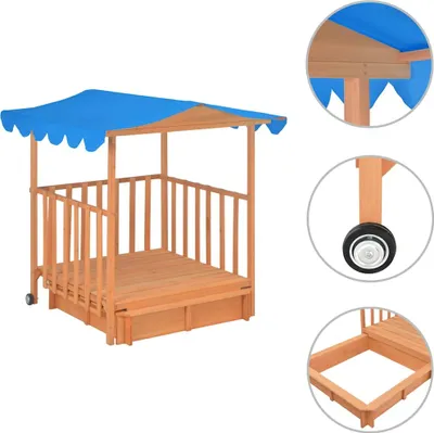 Produktbild von vidaXL Kinderspielhaus mit Sandkasten Tannenholz Blau UV50