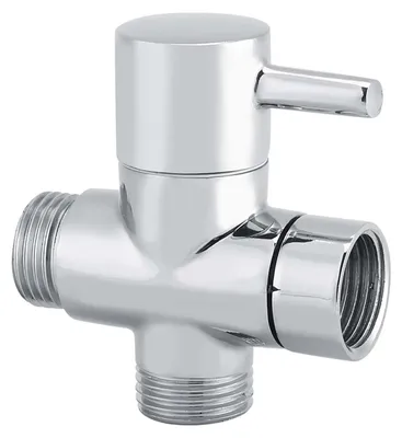 Imagen del producto de Válvula de derivación en forma de T de 3 vías para ducha, inodoro, bidé y pulverizador, con adaptador para agua, color cromado