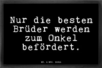 Produktbild von Mr. & Mrs. Panda Schmutzfangmatte Nur die besten Brüder... 40 x 60 cm - Schwarz - Geschenk, Fußabstreifer, bester Onkel, fußmatte, Schmutzfänger, Brüder, Bodenvorleger