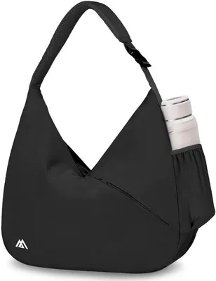 Zdjęcie produktu dla Torba sportowa z ukrytym uchwytem na matę do jogi i przegrodą na buty, wodoodporna, czarna