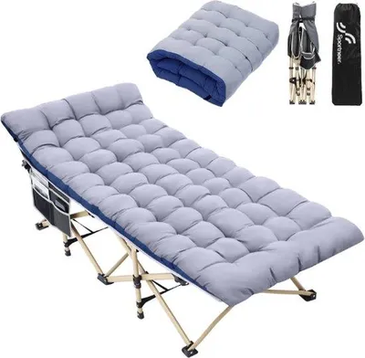 Produktbild von Famanu Campingbett - Klappbar mit Matratze - Grau