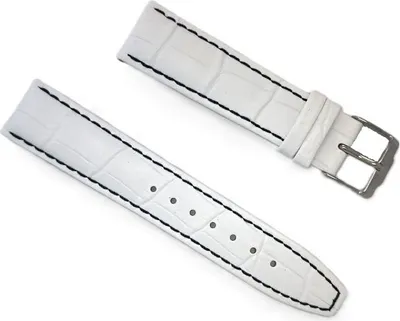 Produktbild von Jacques Lemans UEFA Uhrenarmband 20mm Leder weiß Krokoprägung CL-101C