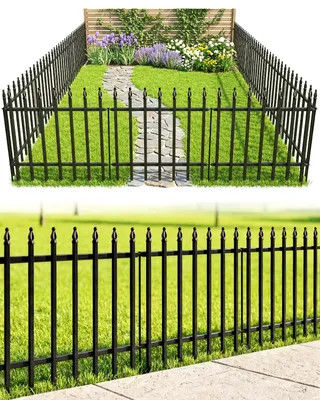 Zdjęcie produktu dla Dekoracyjny metalowy płot do ogrodu, wysokość 61 cm, szerokość 61 cm, zestaw 5 sztuk
