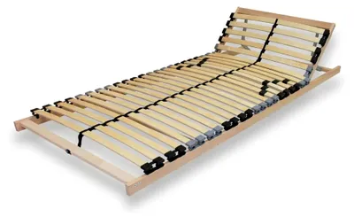 Produktbild von Lattenrost 120 x 200 cm – Stabiler Lattenrahmen zur Selbstmontage – Verstellbares Kopfteil – 7-Zonen-Lattenrost aus Birken-Schichtholz – 28 Federleisten – Für alle Matratzen geeignet