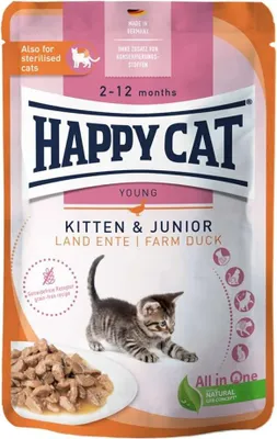 Image de Happy Cat 85gx20 Kitten & Junior Land Ente