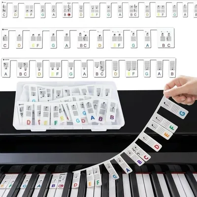 Produktbild von Tastaturaufkleber – Abnehmbar – Für 88 Tasten – Silikon – Lernhilfen für Anfänger