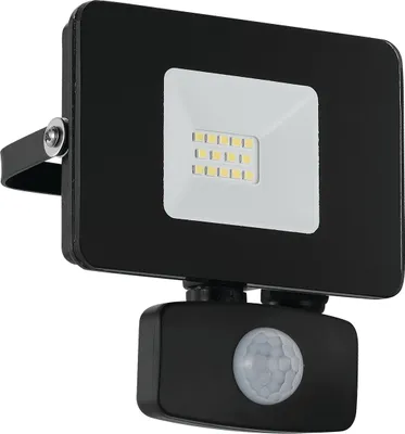 Produktbild von EGLO LED Außen-Strahler Faedo 3, 1 flammige Außenleuchte inkl. Bewegungsmelder, Sensor-Wandstrahler aus Alu, Farbe: Weiß, Glas: klar, 10 Watt, IP44