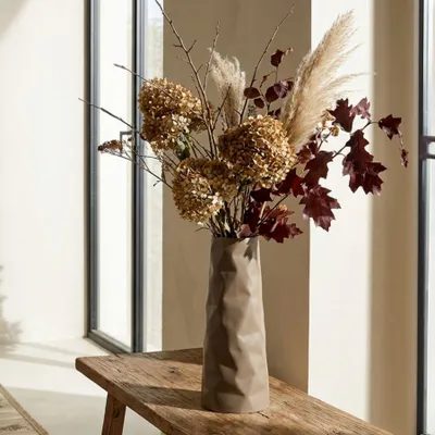 Produktbild von Vase Eisen strukturiert 16x20x50 cm Creme Mauro Ferretti Norimberga