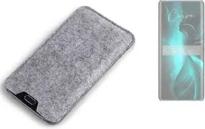 Produktbild von K-S-Trade Filz Handyhülle kompatibel mit Lava Blaze Curve Schutzhülle Filztasche Filz Tasche Case Sleeve Handy Hülle Filzhülle grau