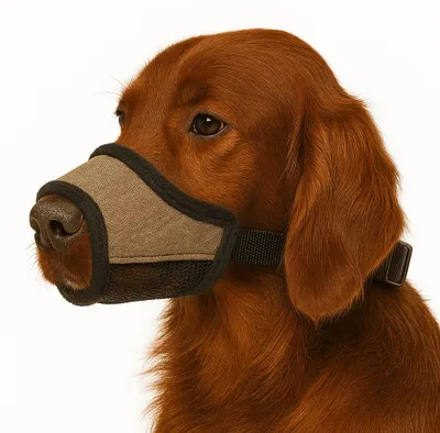 Produktbild von Maulkorb Hund – Nobit Beige L – 22×12,5 cm – Schnauzenumfang 54–72 cm – Nylon st