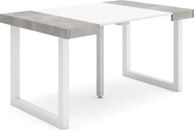 Produktbild von Ausziehbarertisch, 140x90x73cm, Für 6 Gäste, Massivholz Beine, Zementgrau