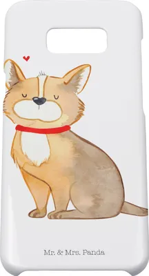 Produktbild von Mr. & Mrs. Panda Samsung Galaxy S8 plus Handyhülle  Hund Glück - Weiß - Geschenk, Corgie, Cover, Sprüche, Liebe, Handy, Herz, Case, Spruch, Hülle