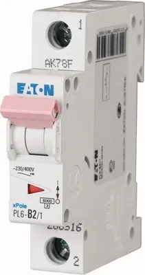 Produktbild von Überstrom-Schutzschalter 1P B 2A 6kA AC PL6-B2/1 286516 Eaton