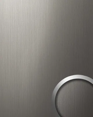 Immagine prodotto di Pannello decorativo a parete WallFace 15297, grigio spazzolato opaco, effetto metallo, 2,6 m²