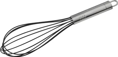 Zdjęcie produktu dla Fackelmann 40412, Trzepaczka do jajek, Stal nierdzewna, Silikon, Stal nierdzewna, Silikon, Kółko do wieszania, 270 mm