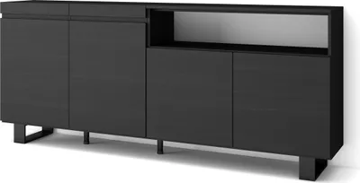 Produktbild von Sideboard, Highboard, 200x35x87cm, 4 Türen, Industriedesign, Schwarz