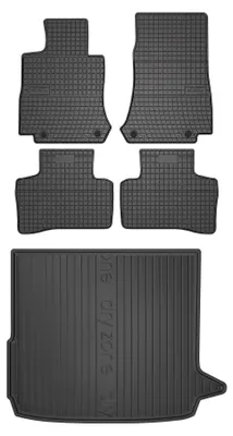 Produktbild von Gummimatten + Kofferraumwanne für Mercedes EQC N293 2019-2023 (SUV, mit Reserverad) – Schwarz, passgenau – Wielganizator SolidPRO