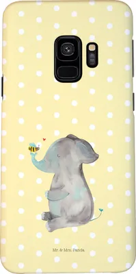 Produktbild von Mr. & Mrs. Panda Samsung Galaxy S9 Handyhülle Elefant Biene - Gelb Pastell - Geschenk, Heiratsantrag, Hülle, Liebesspruch, Handy Schutzhülle, Smartphone, Lustige Sprüche