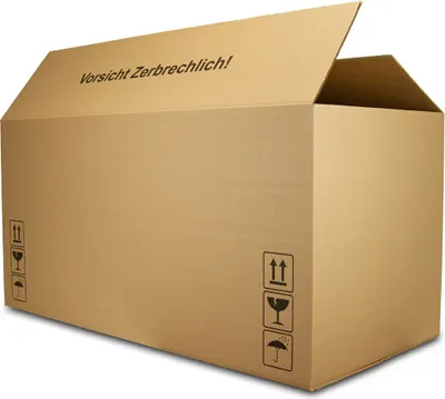 Produktbild von Karton 120 x 60 x 60 cm mit Höhenriller – (1 stück) Faltkarton, Versandkarton, Kartonage, Verpackung DHL Karton 1200 x 600 x 600 mm