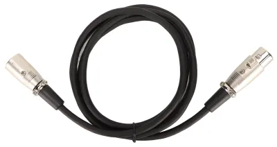 Obrázok produktu pre Kábel s XLR konektorom (samec) a zásuvkou (samica), 3-pólový, bezstratový, bezšumový, kvalitný kábel pre audio zariadenia, vhodný pre mikrofóny, reproduktory, mixážne pulty, dĺžka 1,5 metra
