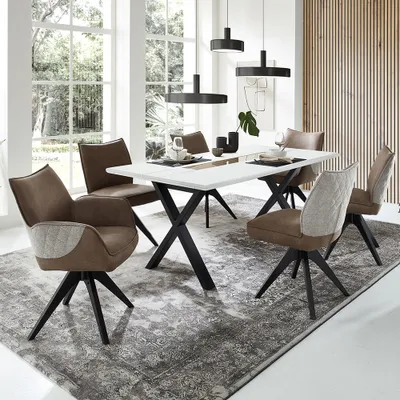 Produktbild von Esstischgruppe 7-teilig, Tisch 210x100cm, 6 Stühle, FALLON-55