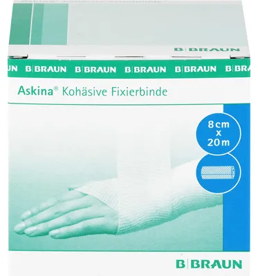Produktbild von Askina Kohäsive Fixierbinde elast ungebl 20mX8cm, 1 St BIN