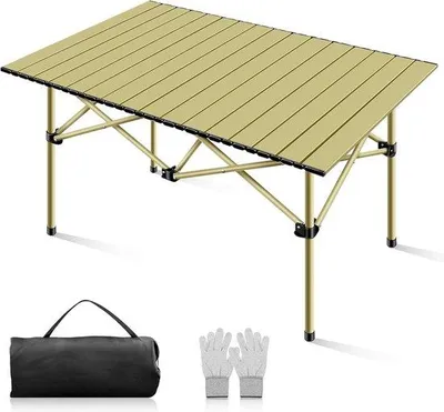 Produktbild von Famanu Campingtafel Klapptisch 95 x 55 x 50 cm - Faltbare Tisch für Outdoor-Aktivitäten