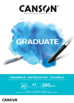 Produktbild von Canson Graduate Aquarellblock CP 250 g/m² 20 Blatt A3 geleimt