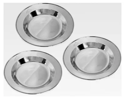 Produktbild von 1-3 Stück Edelstahl Camping Teller, rostfrei und robust