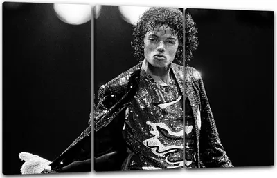 Produktbild von Leinwandbild 3-teilig (120x80cm): Michael Jackson on stage Legende King of Pop Musik-Star, echter Holz-Keilrahmen inkl. Aufhänger, handgefertigt in Deutschland