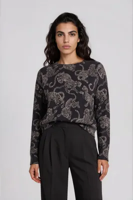Produktbild von Milano Italy ROUND NECK 1/1 SLEEV MOCCA PRINT MOCC L
