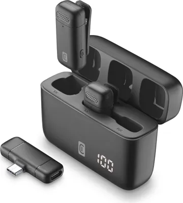 Zdjęcie produktu dla Cellularline WLSTALKPROK, Mikrofon do smartfona, -26 dB, 20 - 20000 Hz, 64 dB, Bezprzewodowy, USB