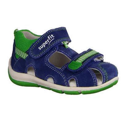 Produktbild von Superfit Freddy 6001408000 Sandale, Jungs, Blau/Grün, Leder/Textil, NEU - Kinderschuhe Lauflernschuhe Gr. 18 - 26, Blau, leder/textil (velour)
