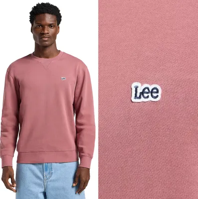Zdjęcie produktu dla LEE męska, bluza PATCH CREW SWS, S, różowy, bluza z kapturem, , bluza z kapturem