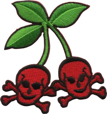 Produktbild von Aufnäher - Totenkopfkirschen - Kirschen mit Totenschädel - Patch
