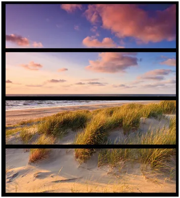 Produktbild von Wallario Möbelfolie / Aufkleber, geeignet für Ikea Malm Kommode mit 4 Schubfächern - Abendspaziergang am Strand - Sonnenuntergang über dem Meer