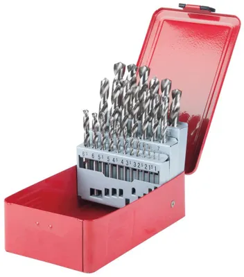 HSS-G Spiralbohrer-Set 25-tlg. 1-13 mm in Stahlkassette