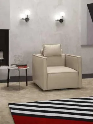 Produktbild von Sessel Einsitzer Luxus 1 Sitz Polster Sitz Design Beige Sitz Leder Prianera Neu