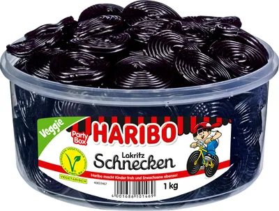 Produktbild von Haribo Lakritz Schnecken der Süßholzwurzel Klassiker Veggie 1000g