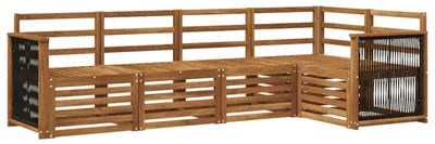 Image de Ensemble de canapés d'angle vidaXL, 4 pièces, bois massif d'acacia naturel
