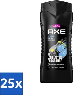 Obrázek produktu pro Ax XL – 3 v 1 sprchový gel – Alaska – mořský vánek & bergamot – vůně vydrží 12 hodin – 400 ml – výhodné balení – 25 kusů