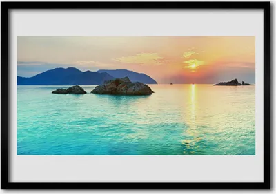 Produktbild von Bild 70x50 MDF-Rahmen Wandkunst Meer Landschaft