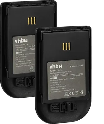 Produktbild von vhbw 2x Akku kompatibel mit Alcatel Omnitouch 8118, 8128 schnurlos Festnetz Telefon (930 mAh, 3,7 V, Li-Ion) Schwarz
