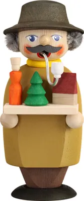 Produktbild von Seiffener Volkskunst Räucherfigur kleiner Geselle Händler - Größe: ca. 14cm - 12255