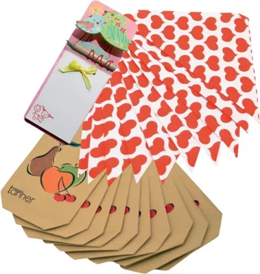 Produktbild von Spitztüten, Einkaufstüten, Block mit Bleistift