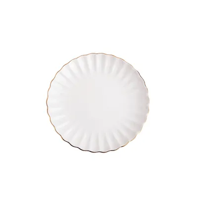Zdjęcie produktu dla HOMLA Talerz MELIDA obiadowy ze złotą obwódką 27 cm