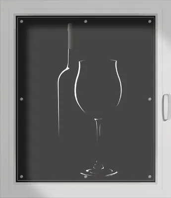 Produktbild von Wallario Lichtschutzbild, Dekorativer Sichtschutz Sonnenschutz 96 x 115 cm mit Motiv: Rotwein bei Nacht Schwarz-Weiß - Verdunklung ohne Bohren