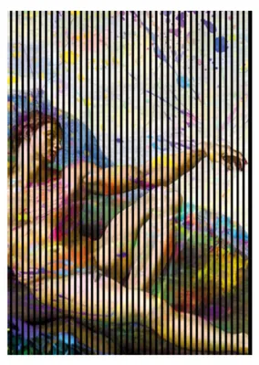 Produktbild von Akustikpaneele mit Digitaldruck Michelangelo02 19 x 1693 x 2400 mm Michelangelo Gemälde MDF PET-Fasern Wandpaneele Grau Bunt 3 Einzelplatten