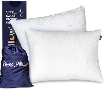 Produktbild von Gedächtnisschaum Kissen, verstellbare Festigkeit, waschbarer kühlender Bezug, für Seiten- und Rückenschläfer