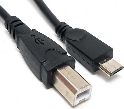 Produktbild von SYSTEM-S USB 2.0 Kabel 95 cm Micro B Stecker zu Typ B Stecker in Schwarz